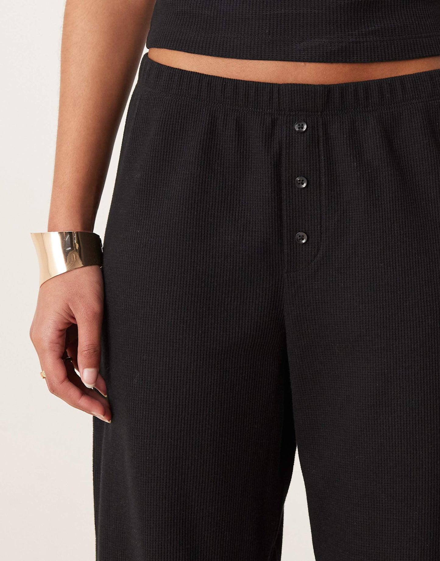 Wide Leg Waffle Trouser