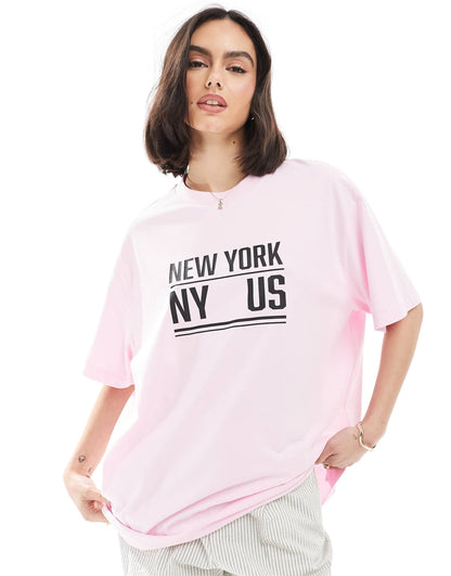 Oversized T-Shirt With New York Graphic