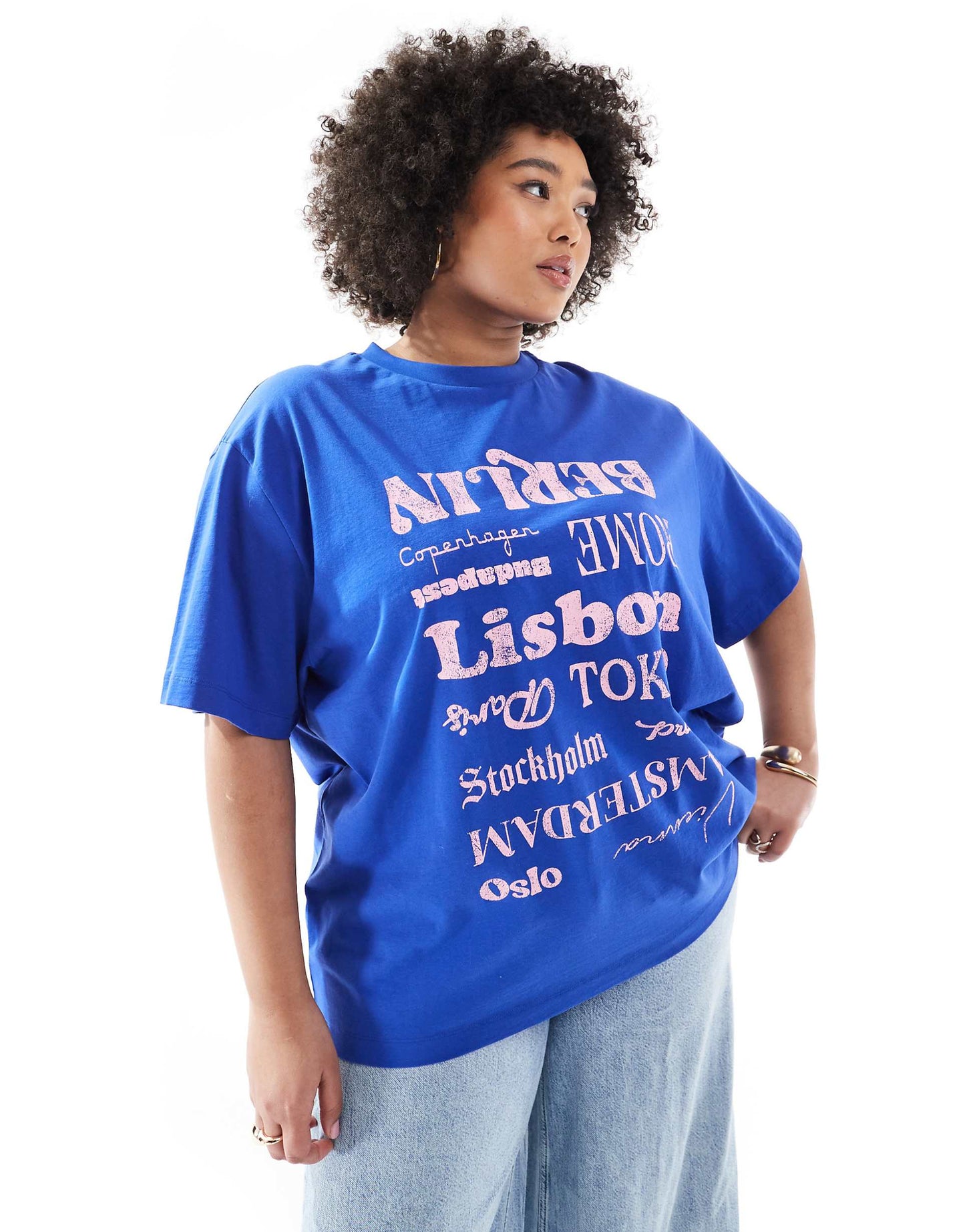 Curve Oversized T-Shirt With Location Graphic