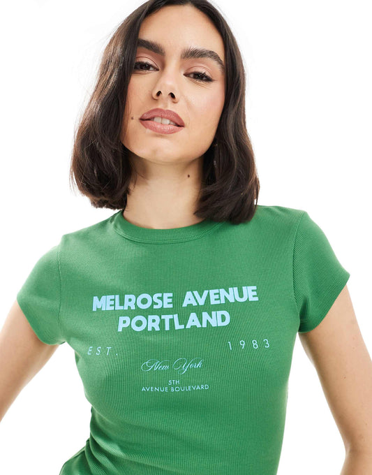 Baby Tee With Portland Graphic