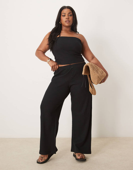 Curve Wide Leg Waffle Trouser