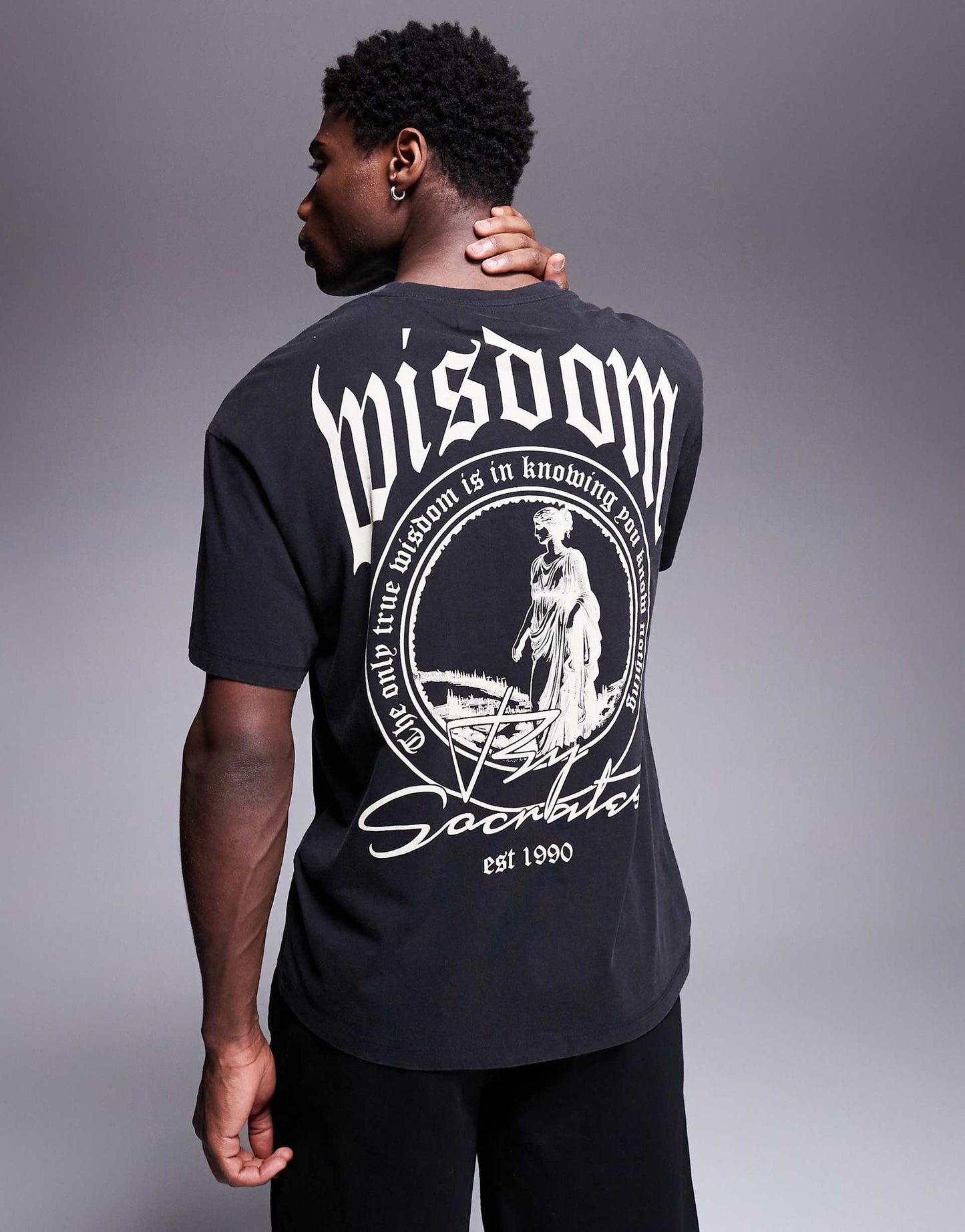 Oversized T-Shirt With Gothic Backprint