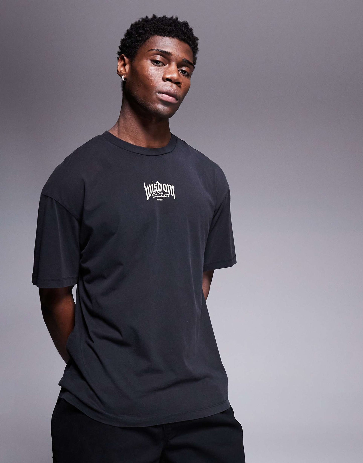 Oversized T-Shirt With Gothic Backprint