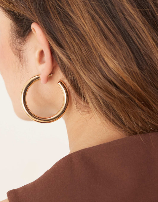 50Mm Chunky Tube Hoop Earrings