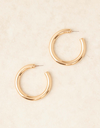 50Mm Chunky Tube Hoop Earrings