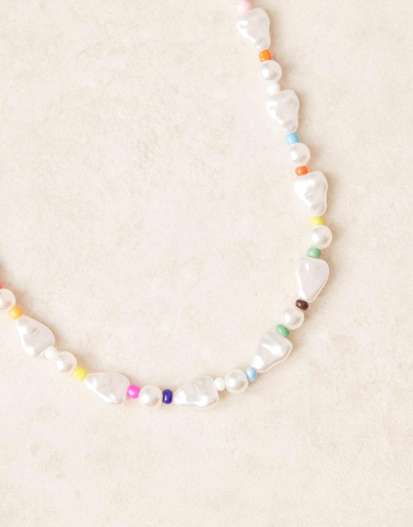 Molten Pearl And Bead Necklace