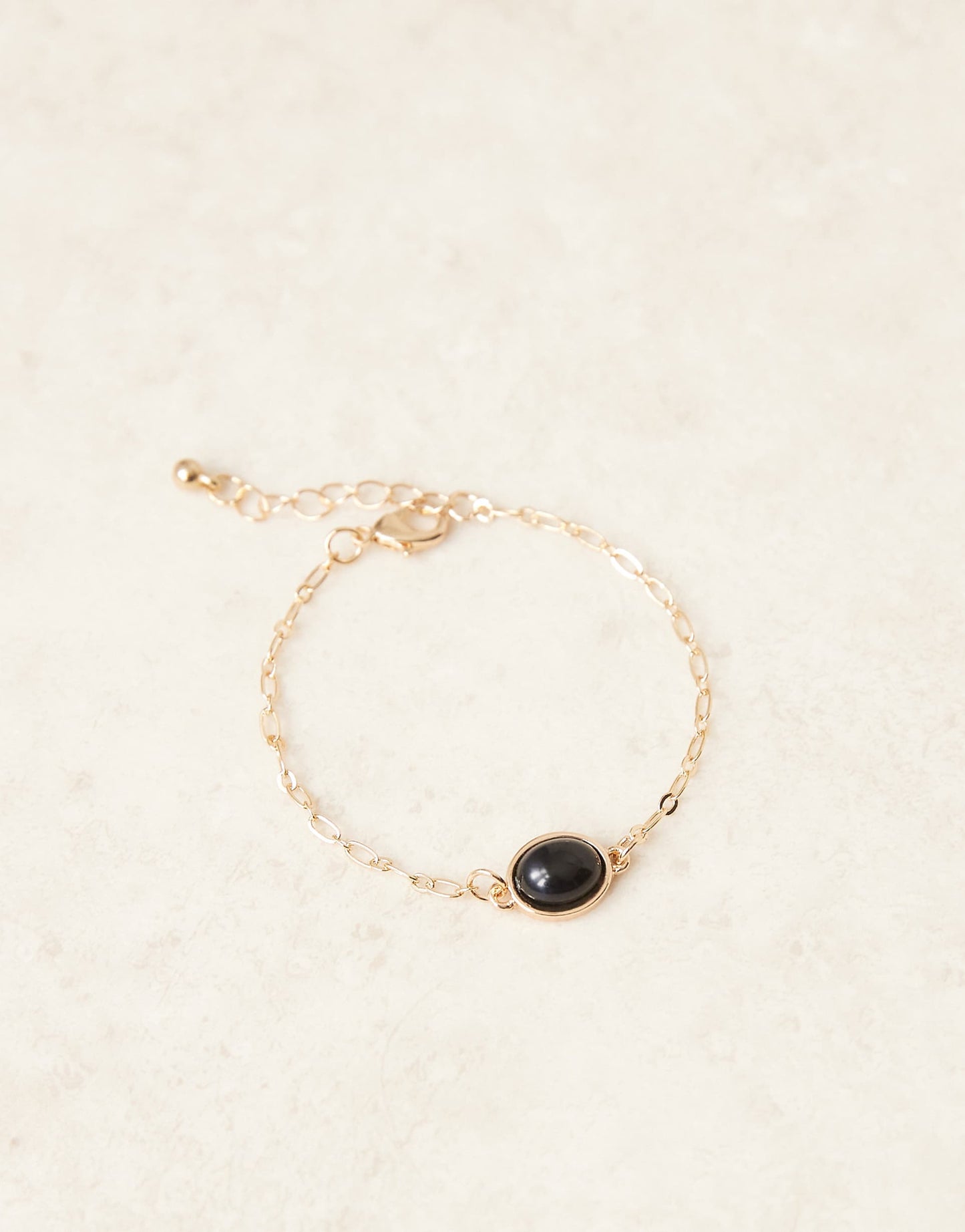 Black Stone Pendant Bracelet