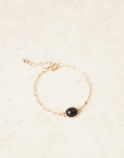 Black Stone Pendant Bracelet