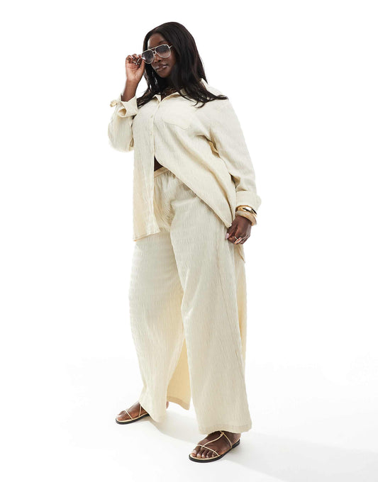 Exclusive Textured Beach Trouser Co-Ord