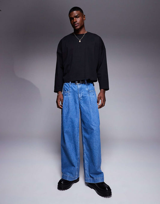 Super Baggy Jeans With Pleats