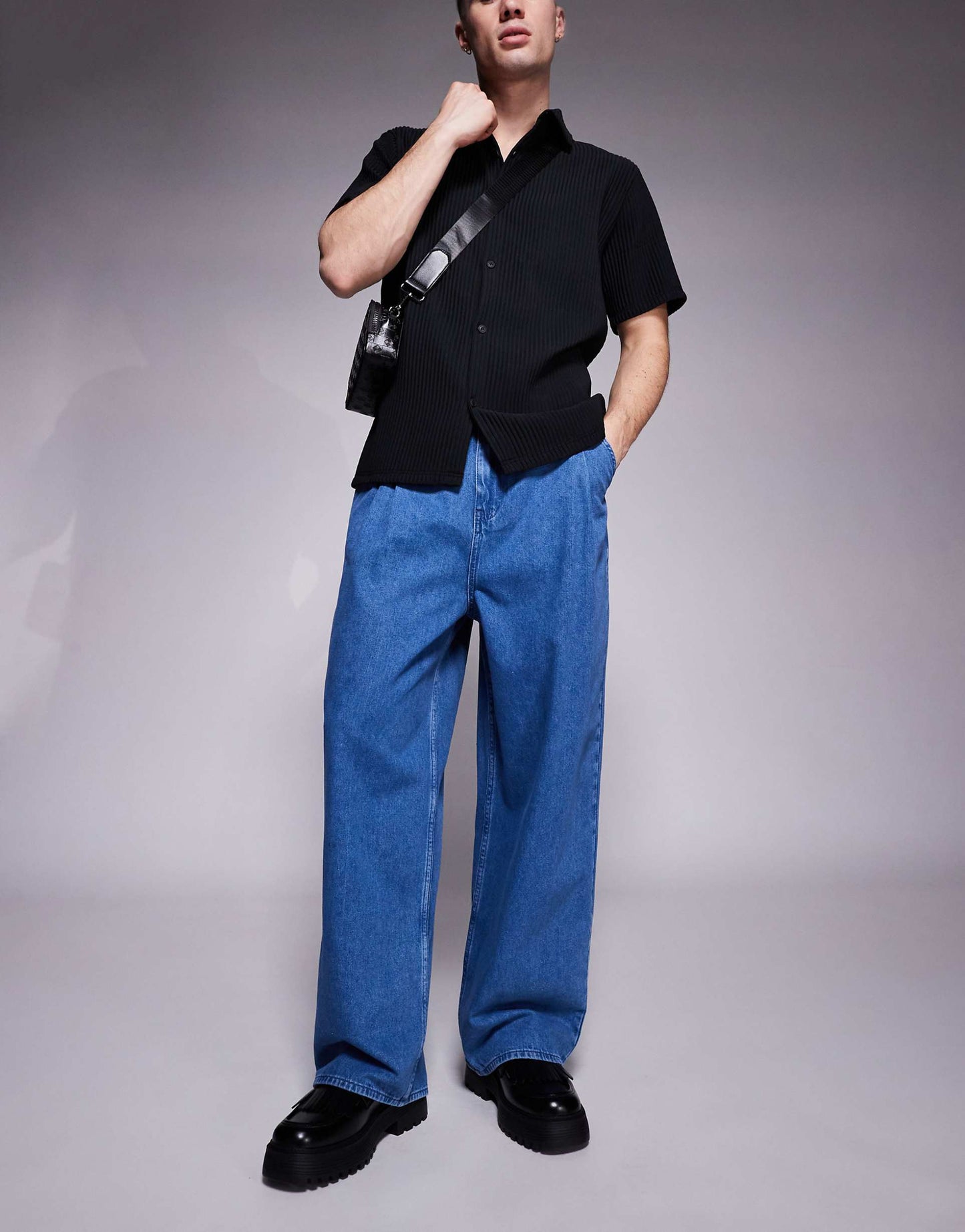 Oversized Baggy Jeans With Side Belts
