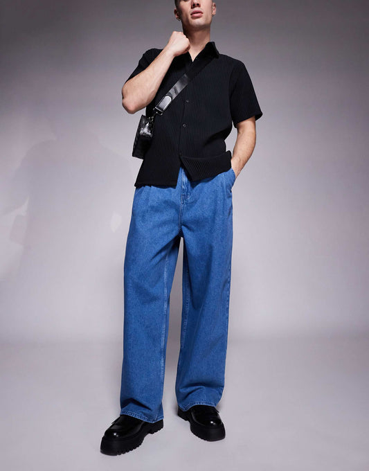 Oversized Baggy Jeans With Side Belts