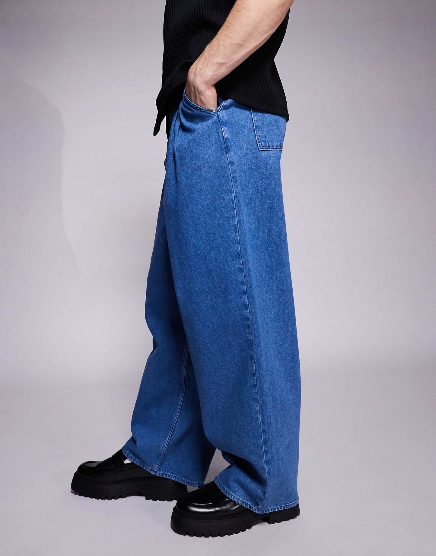 Oversized Baggy Jeans With Side Belts