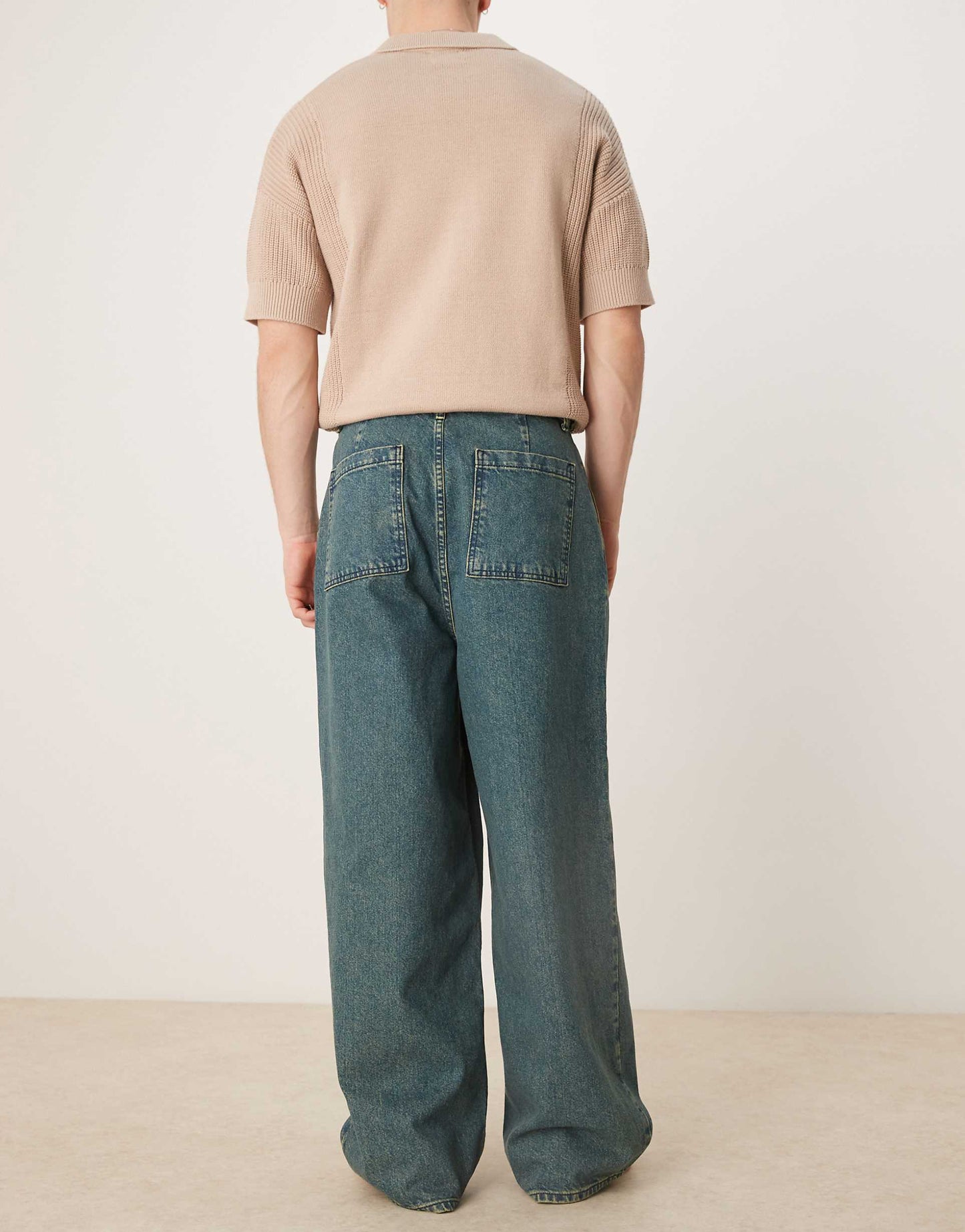 Double Pleated Jeans With Side Ties