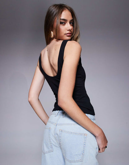 Double Layer Square Neck Vest Top