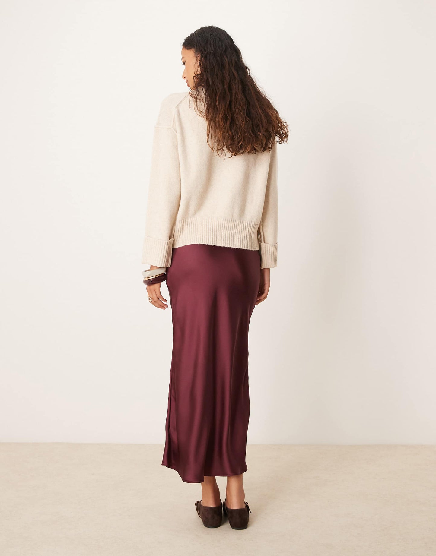 Satin Midi Bias Skirt