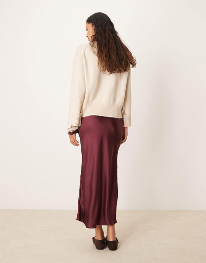 Satin Midi Bias Skirt