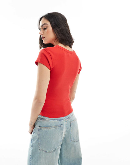 Rib Baby Tee With Soleil Graphic