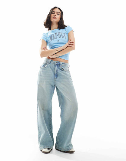 Ribbed Baby Tee With Napoli Graphic