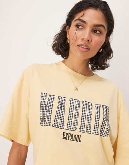 Oversized T-Shirt With Madrid Graphic