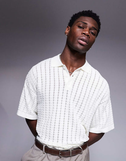 Knitted Texture Polo Shirt