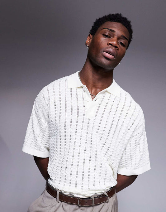 Knitted Texture Polo Shirt