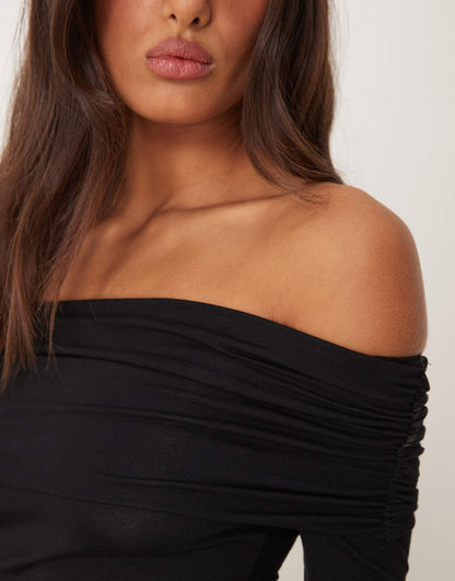 Long Sleeve Bardot Bodysuit