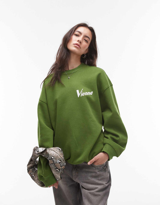 Slogan Vienna Oversized Sweatshirt