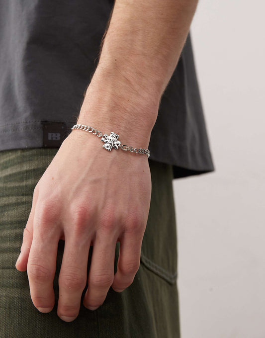 Bracelet With Hammered Cross Pendant