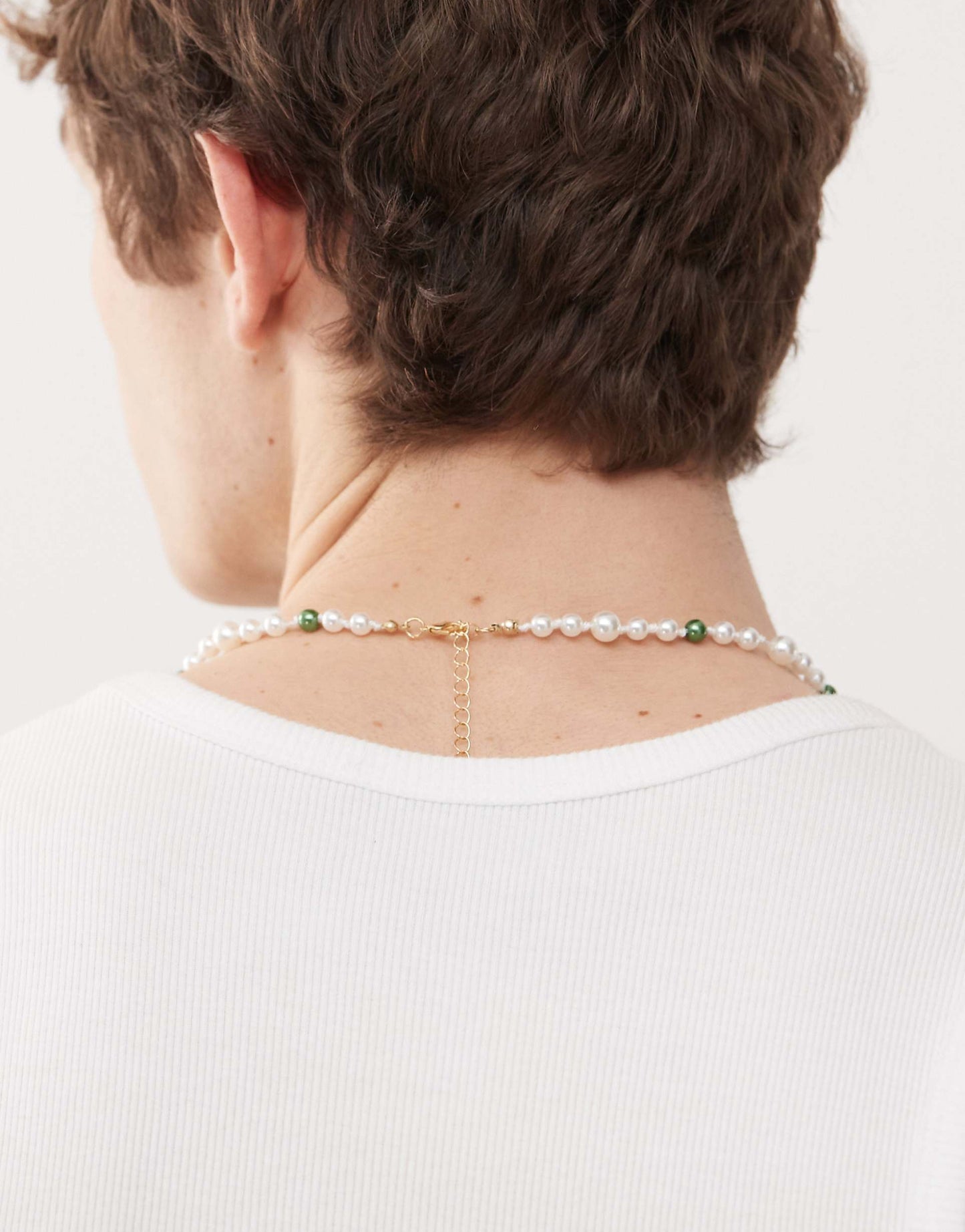 Pearl And Green Bead Necklace