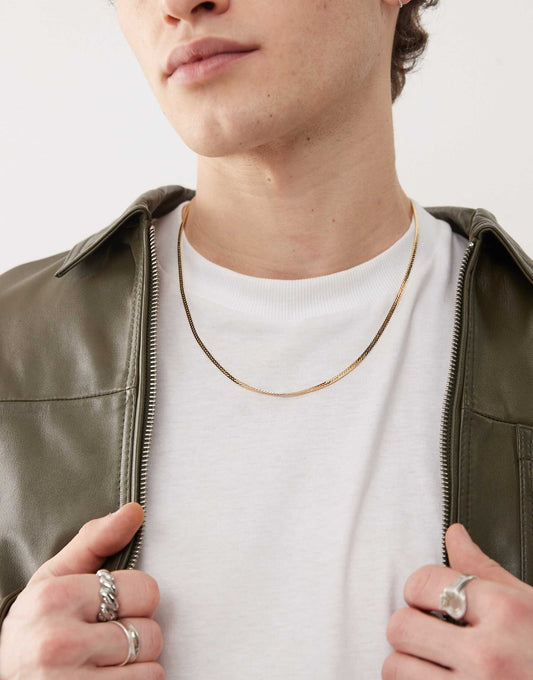 Flat Herringbone Chain Necklace