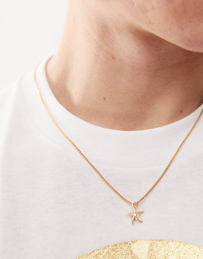 Box Chain Necklace With Starfish Pendant