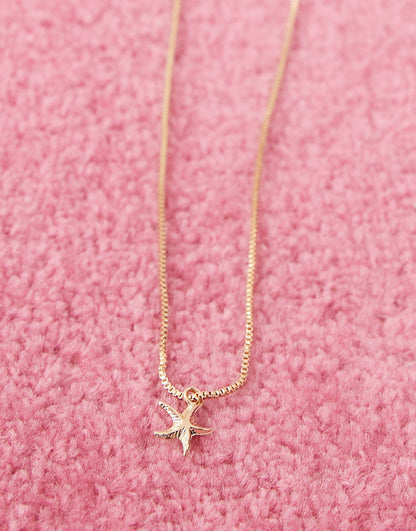 Box Chain Necklace With Starfish Pendant