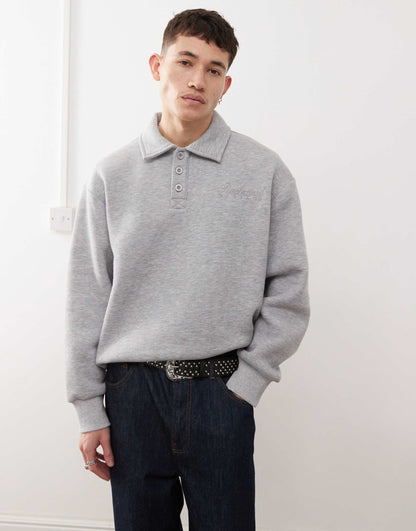 Polo Collar Rugby Sweatshirt