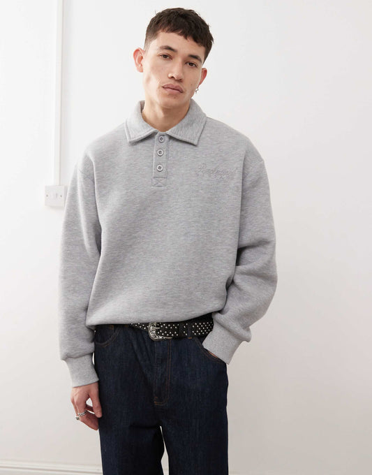 Polo Collar Rugby Sweatshirt