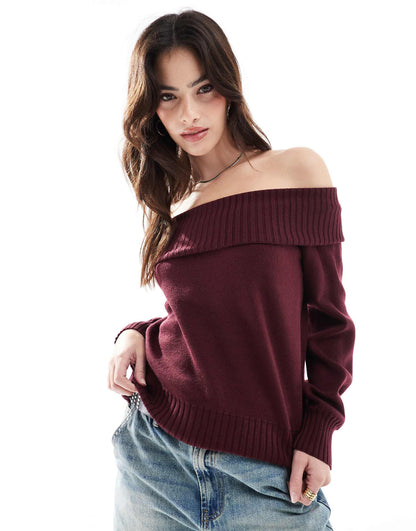 Off The Shoulder Knitted Top