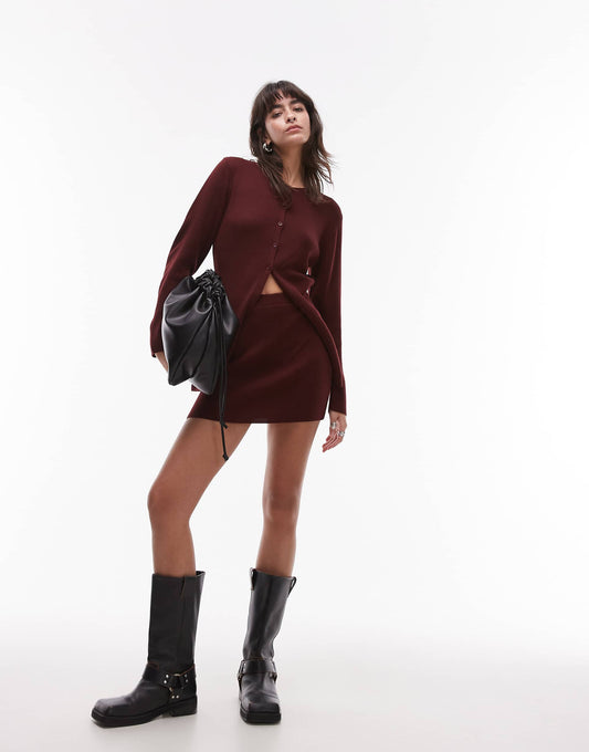 Compact Knitted Mini Skirt Co Ord