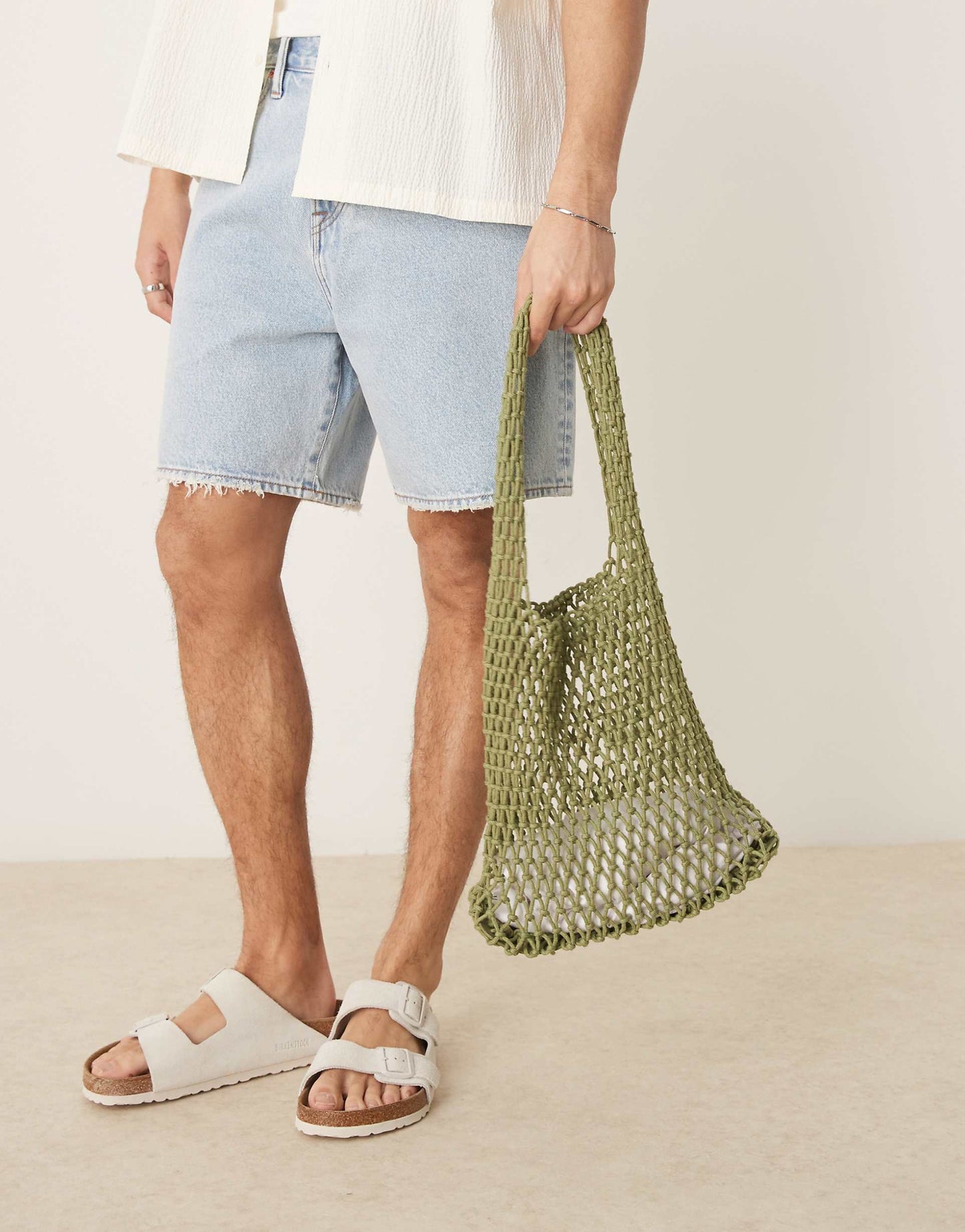 Woven Crochet Sling Tote Bag
