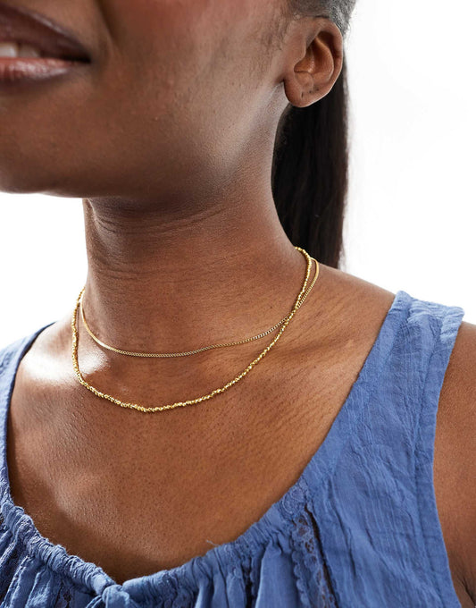 Z Layered Ball Chain Necklace