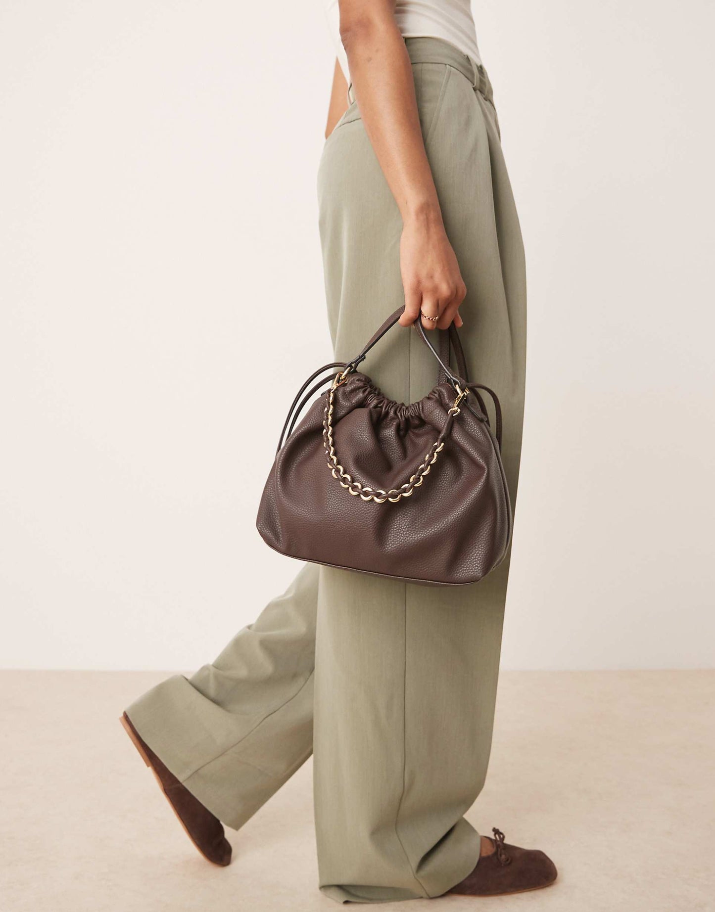 Drawstring Small Shoulder Bag