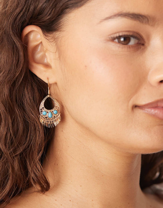 Stone Eyelash Drop Earrings