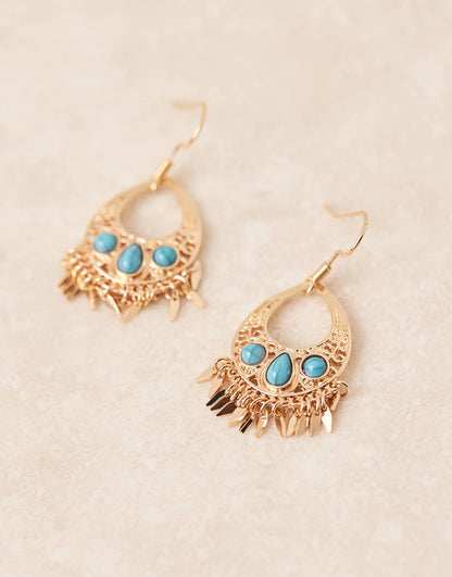 Stone Eyelash Drop Earrings