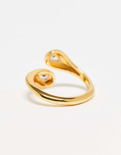Z Adjustable Sparkle Cross Over Ring