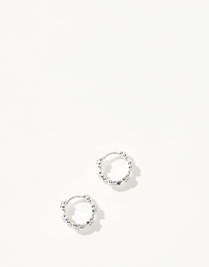 Sparkle Flower Huggie Hoops