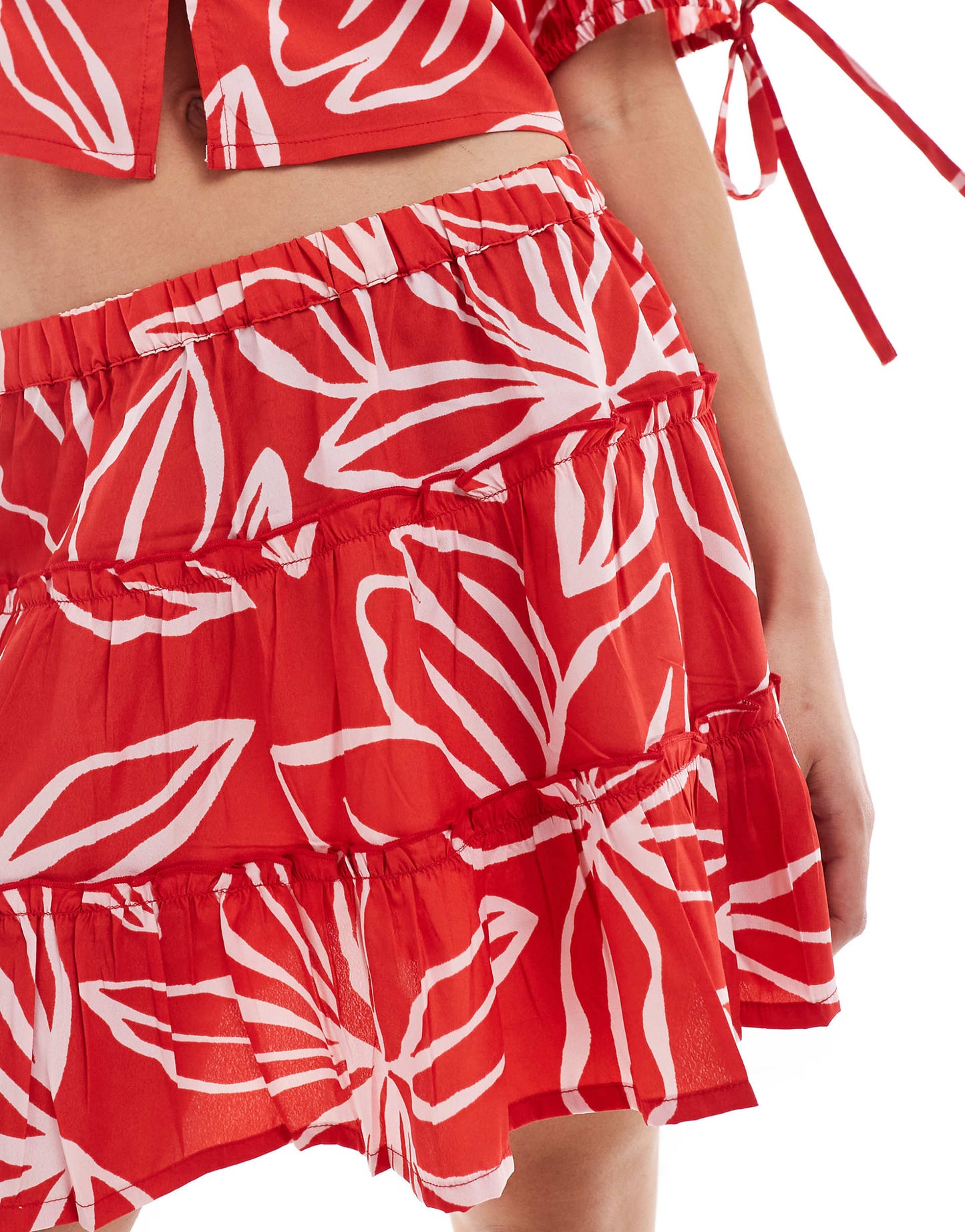 Bold Bloom Print Mini Skirt Co-Ord