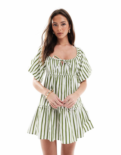 Striped Mini Smock Dress