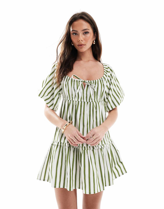 Striped Mini Smock Dress