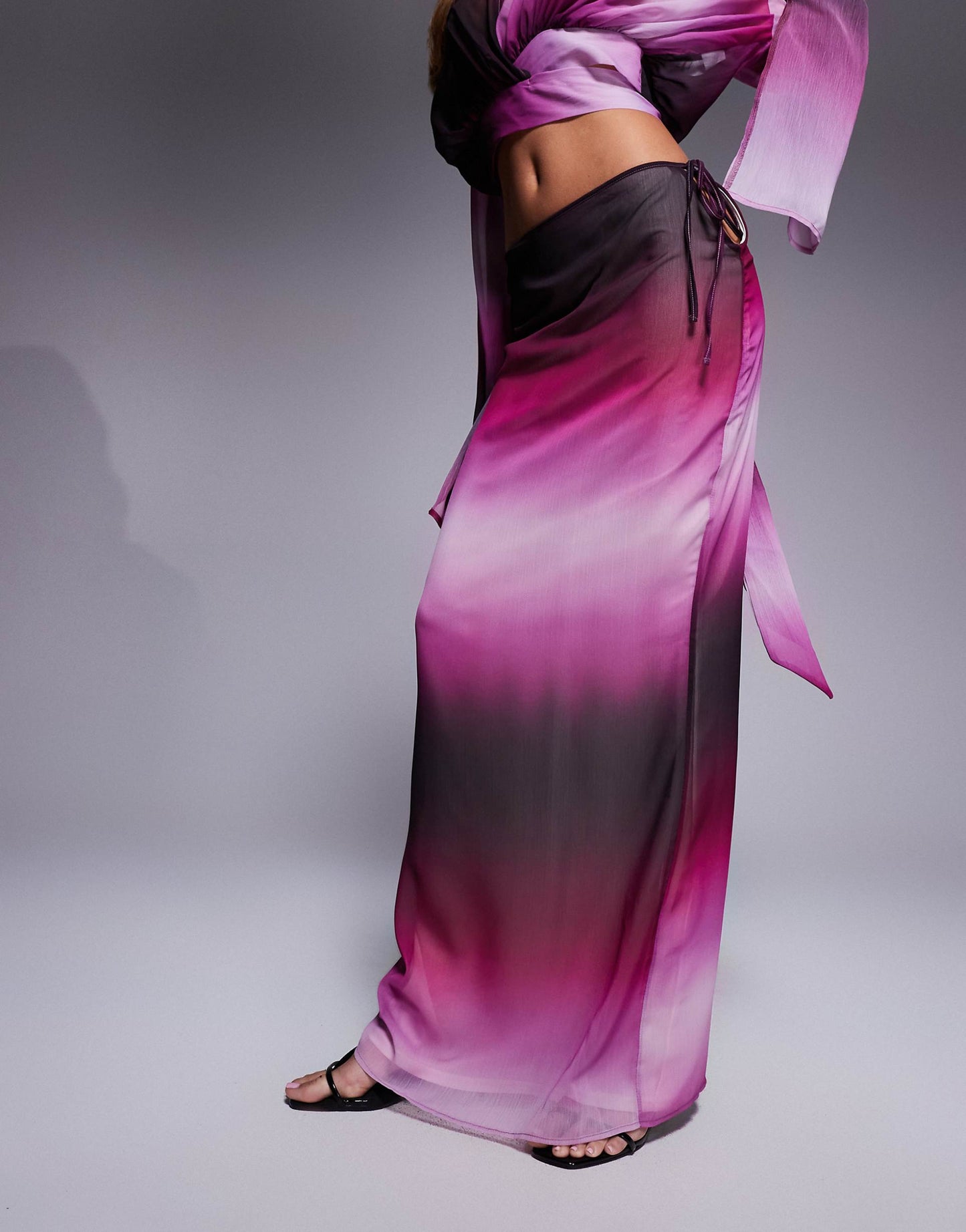 Chiffon Maxi Tie Side Beach Skirt Co-Ord