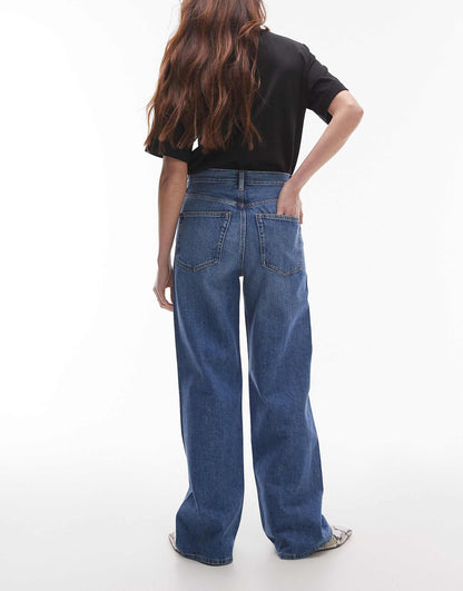 Coral High Waist Relaxed Leg Jeans