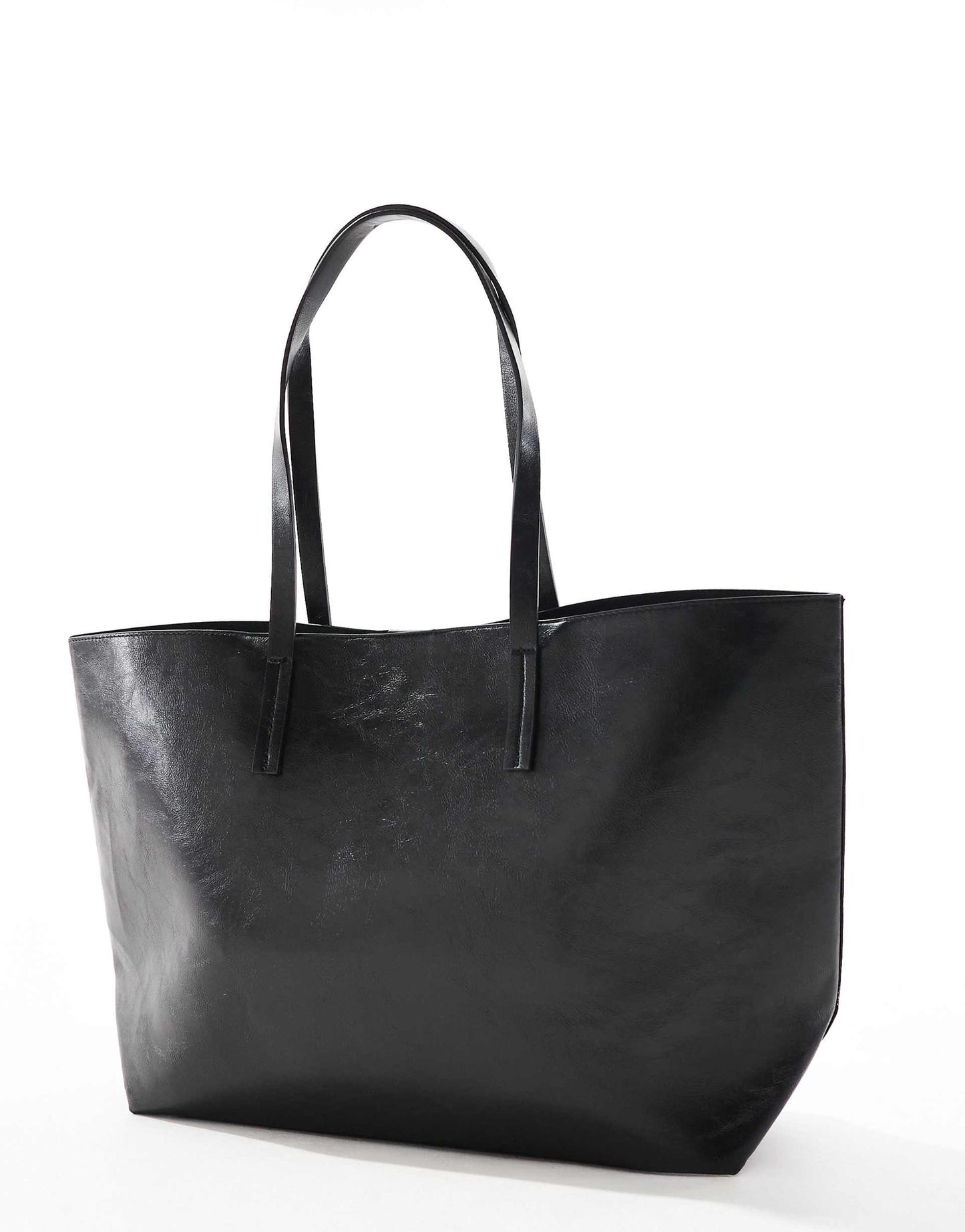 Oversized Faux Leather Tote Bag